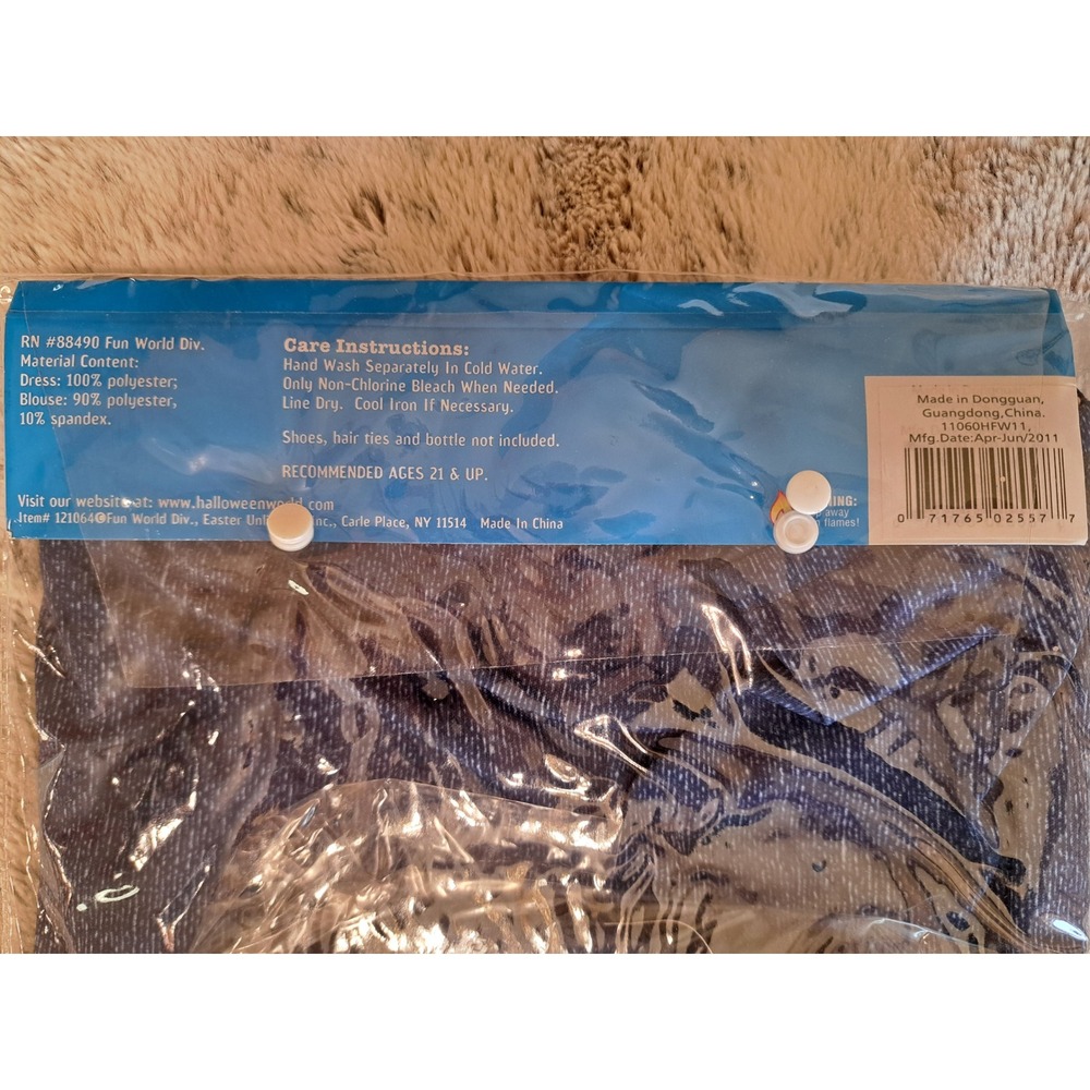 Fun World Happy Hour Fantasy Fixer Babe Blue Mechanic Costume Size Med/Lg 10-14 - Picture 5 of 7